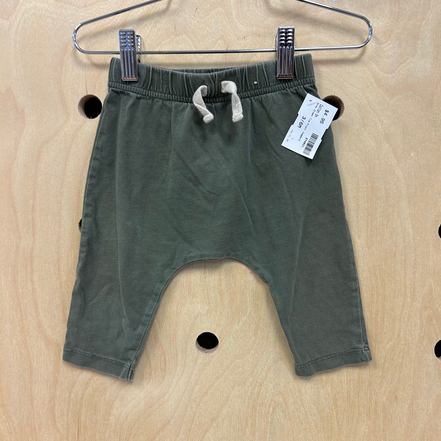 Army Green Tie Front Joggers