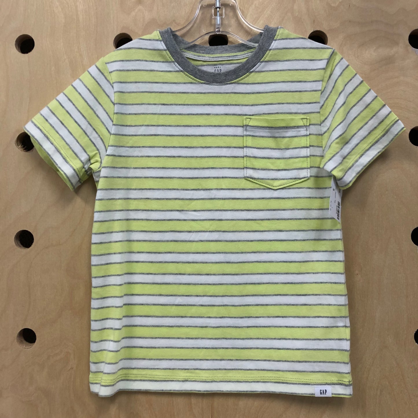 Lime Striped Pocket Tee