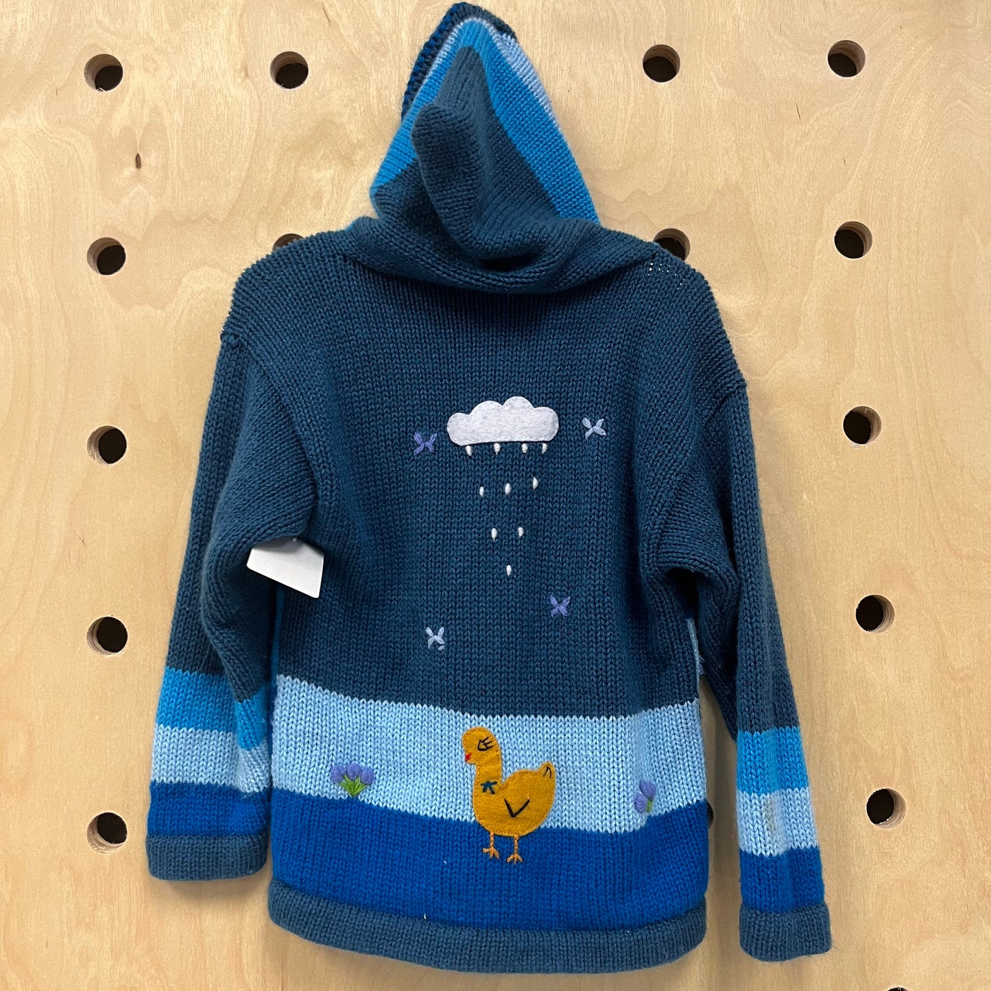 Blue Peruvian Zip Sweater