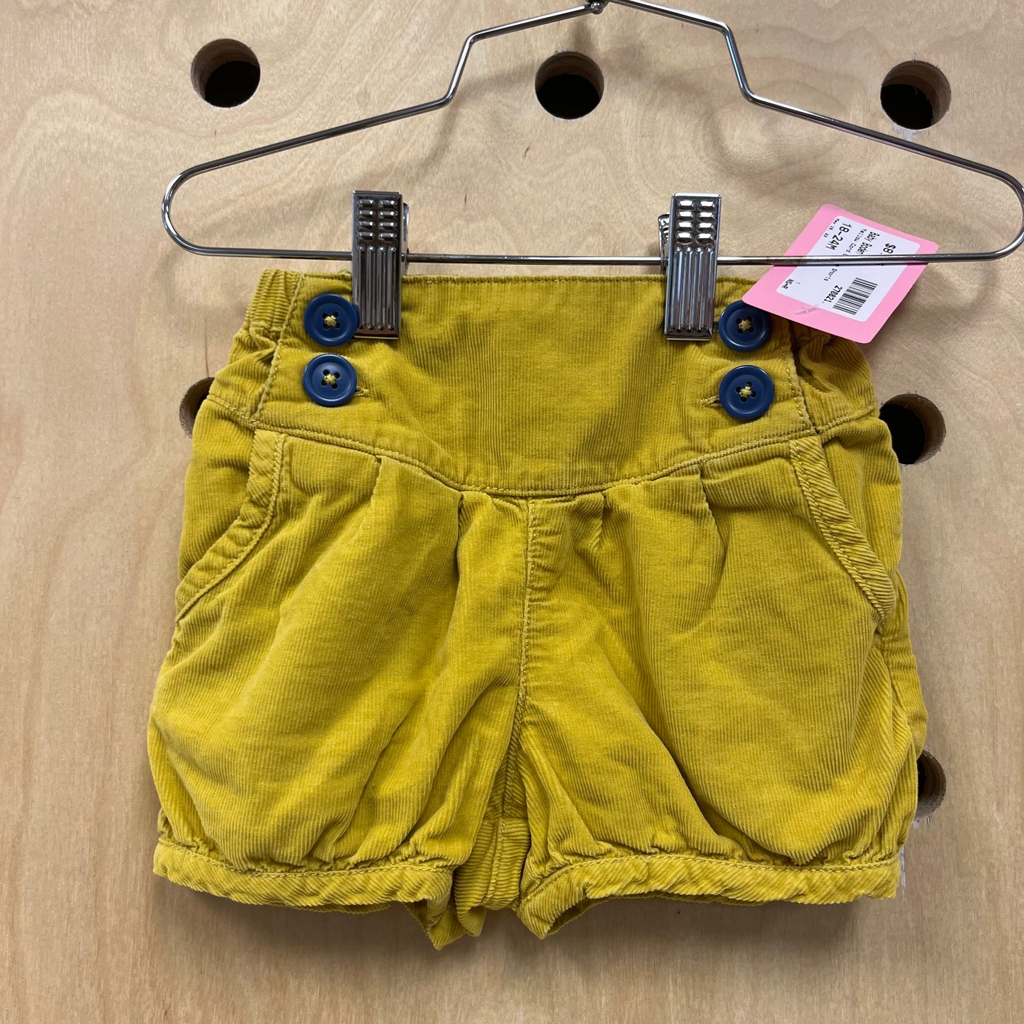 Yellow Cord Bubble Shorts