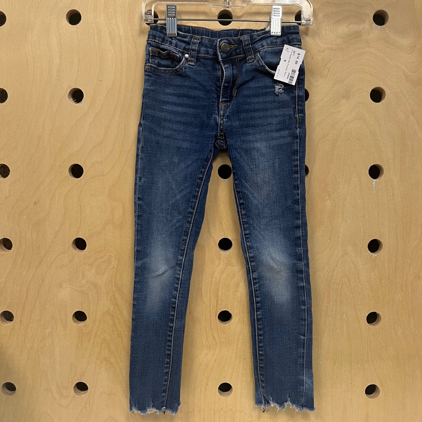 Distressed Hem Stretchy Denim