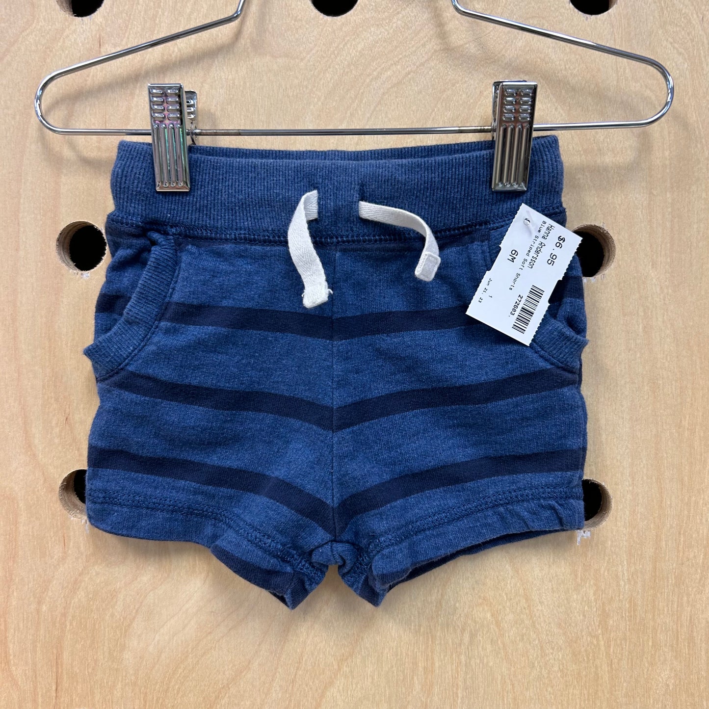 Blue Striped Soft Shorts