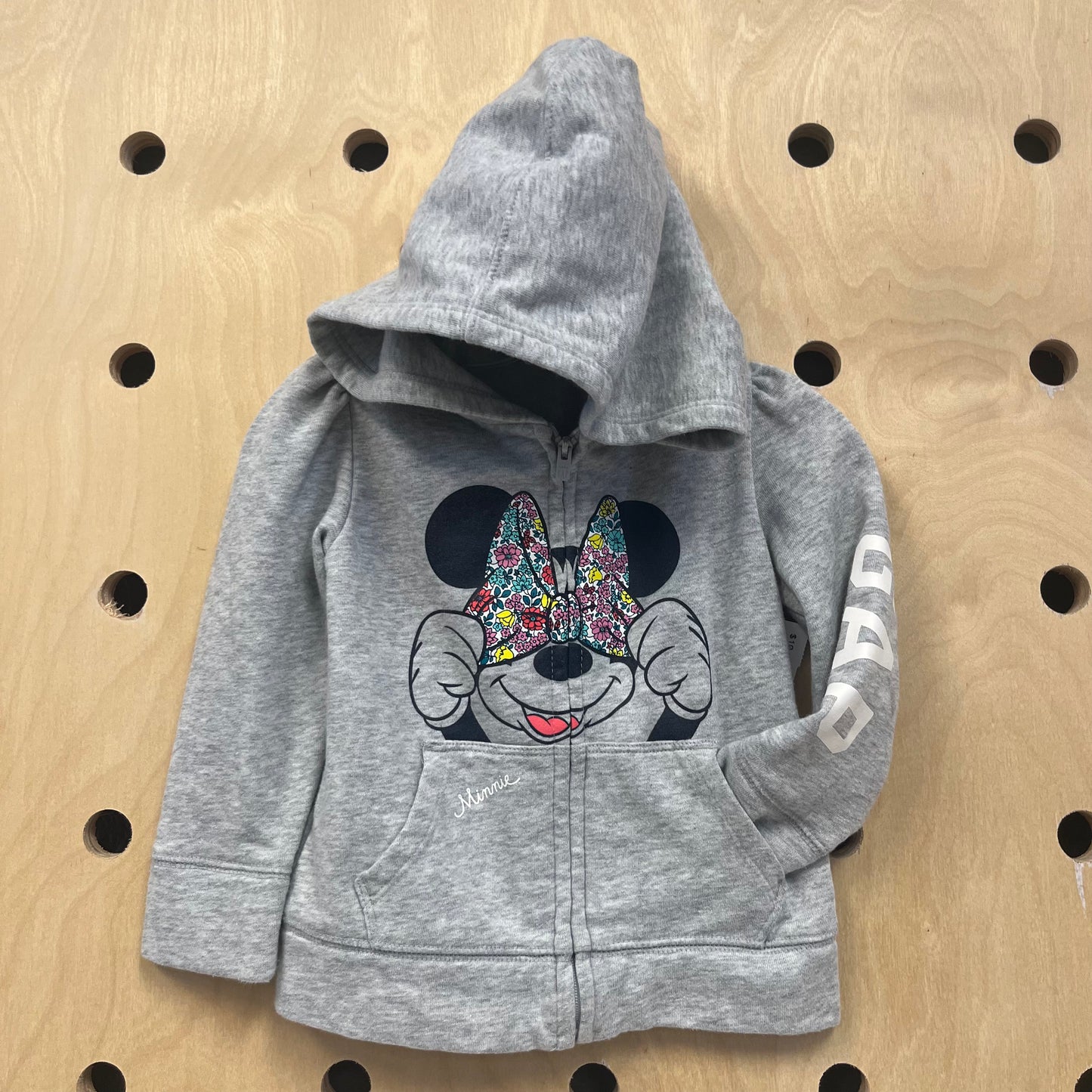 Grey Minnie Floral Bow Hoodie
