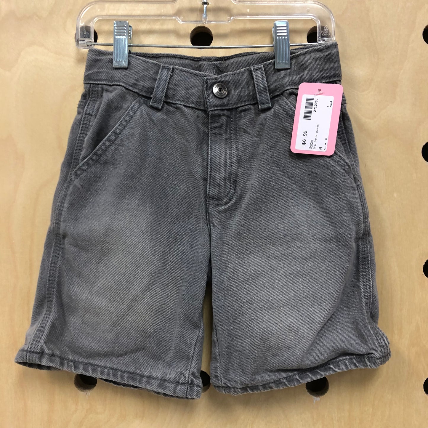 Grey Denim Shorts