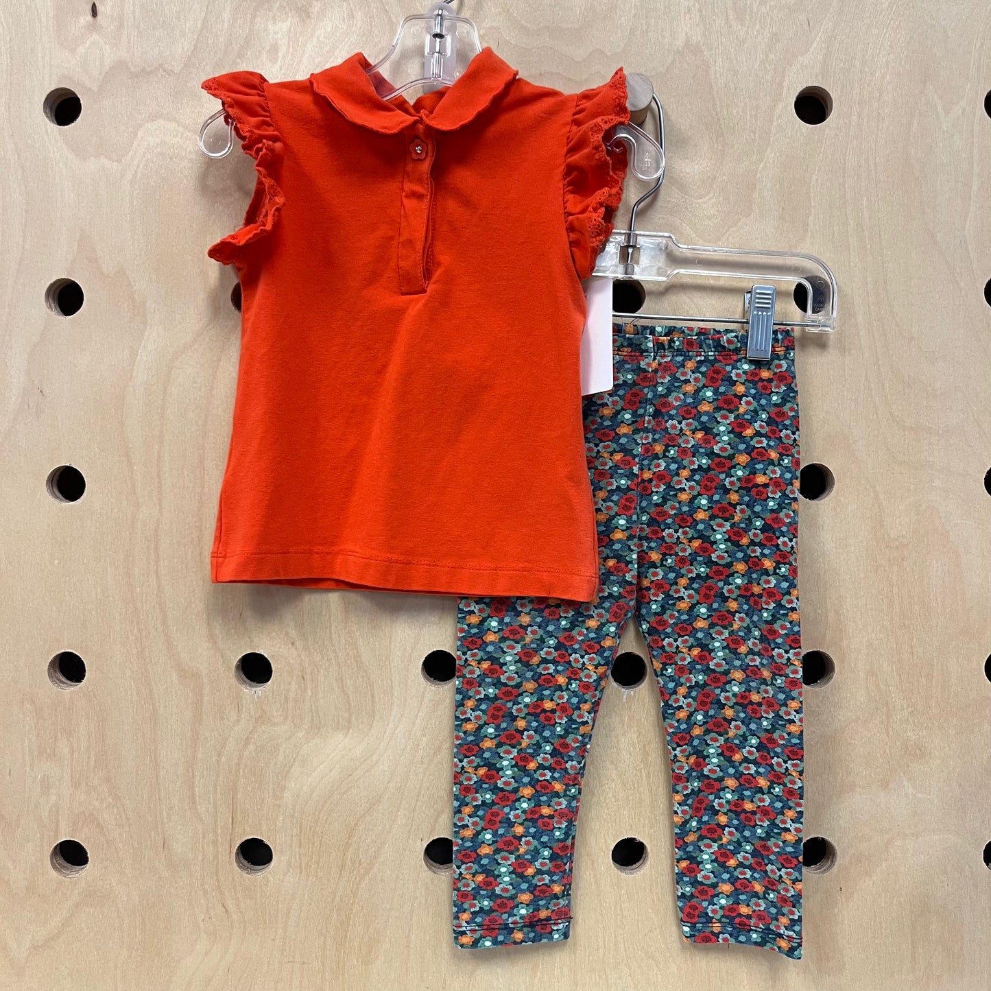 Orange & Blue Floral Outfit