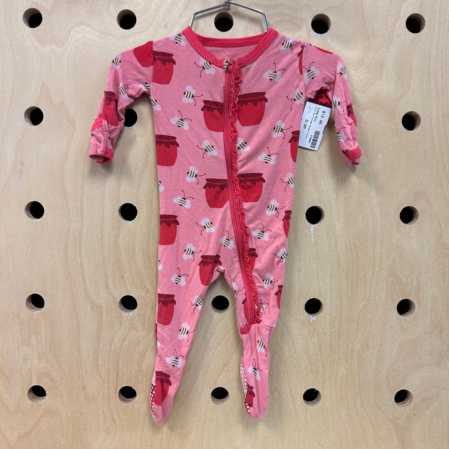 Pink Ruffle Bee Bamboo Zippy