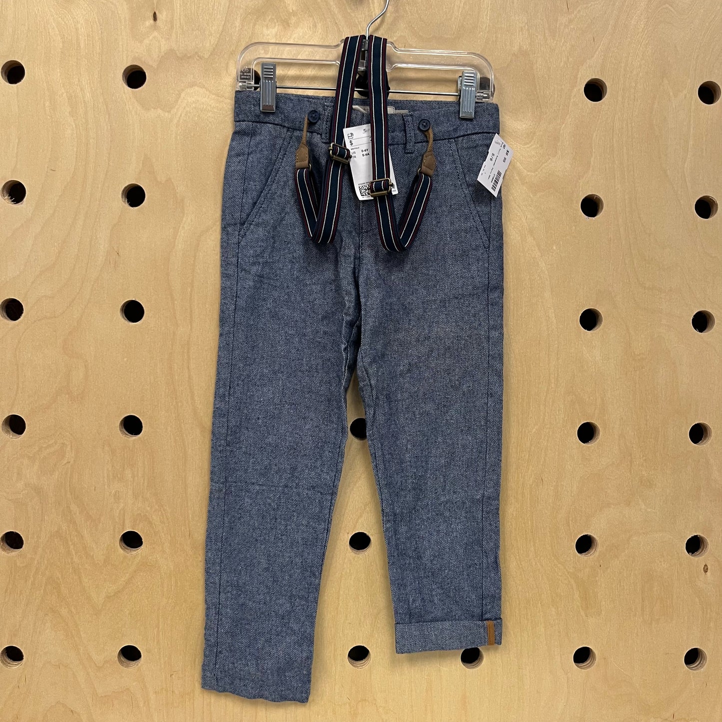 Blue Twill Suspender Pants NEW!
