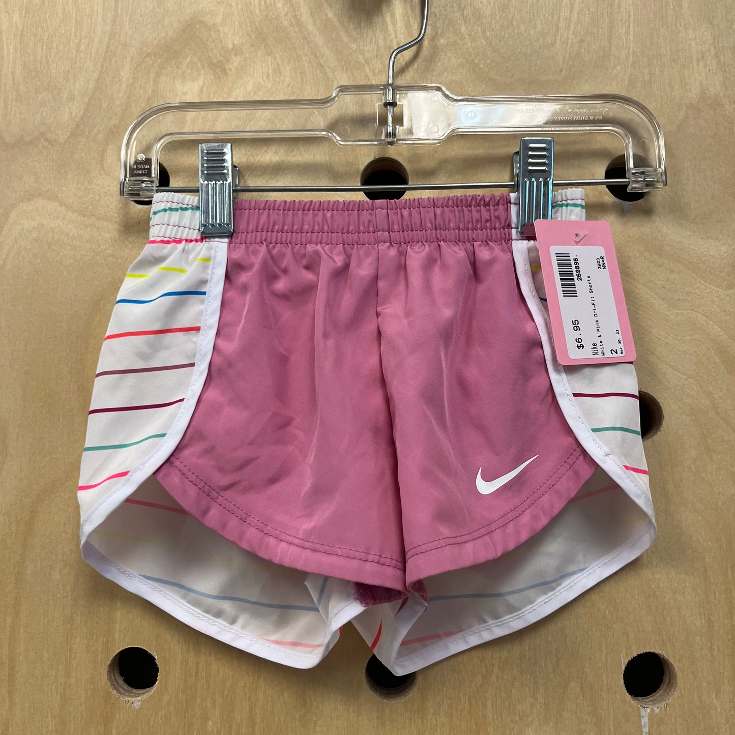 White & Pink Dri-Fit Shorts