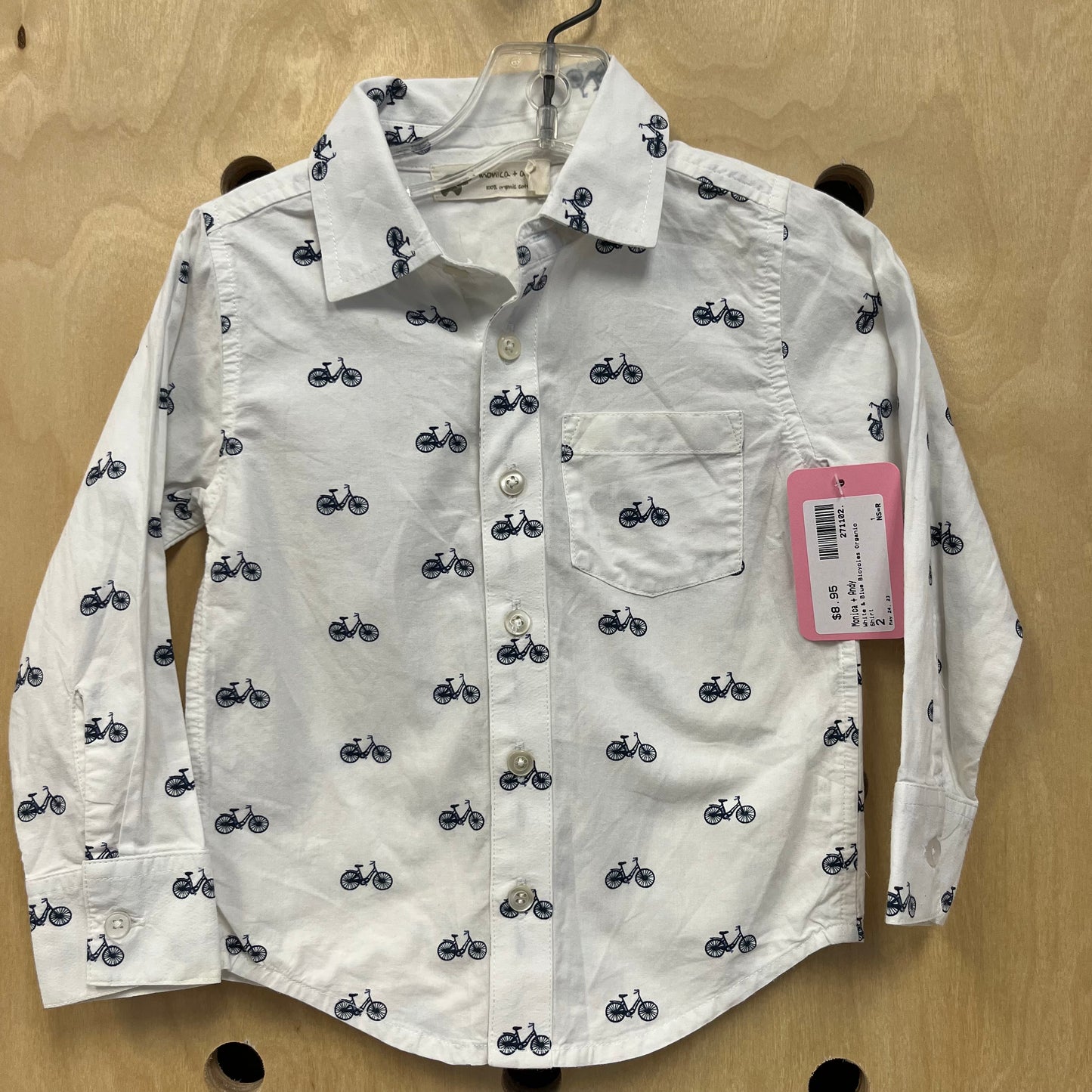 White & Blue Bicycles Organic Shirt