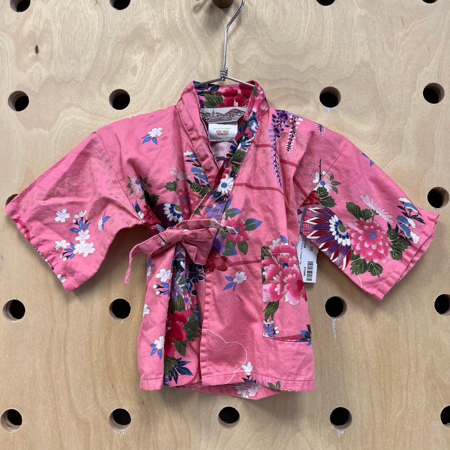 Pink Floral Kimono Top