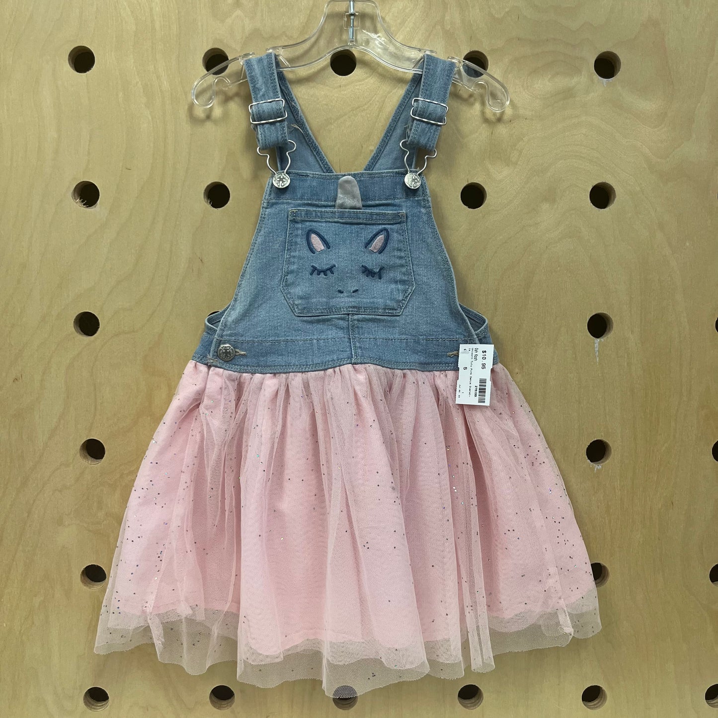 Unicorn Tutu Pink Denim Overalls