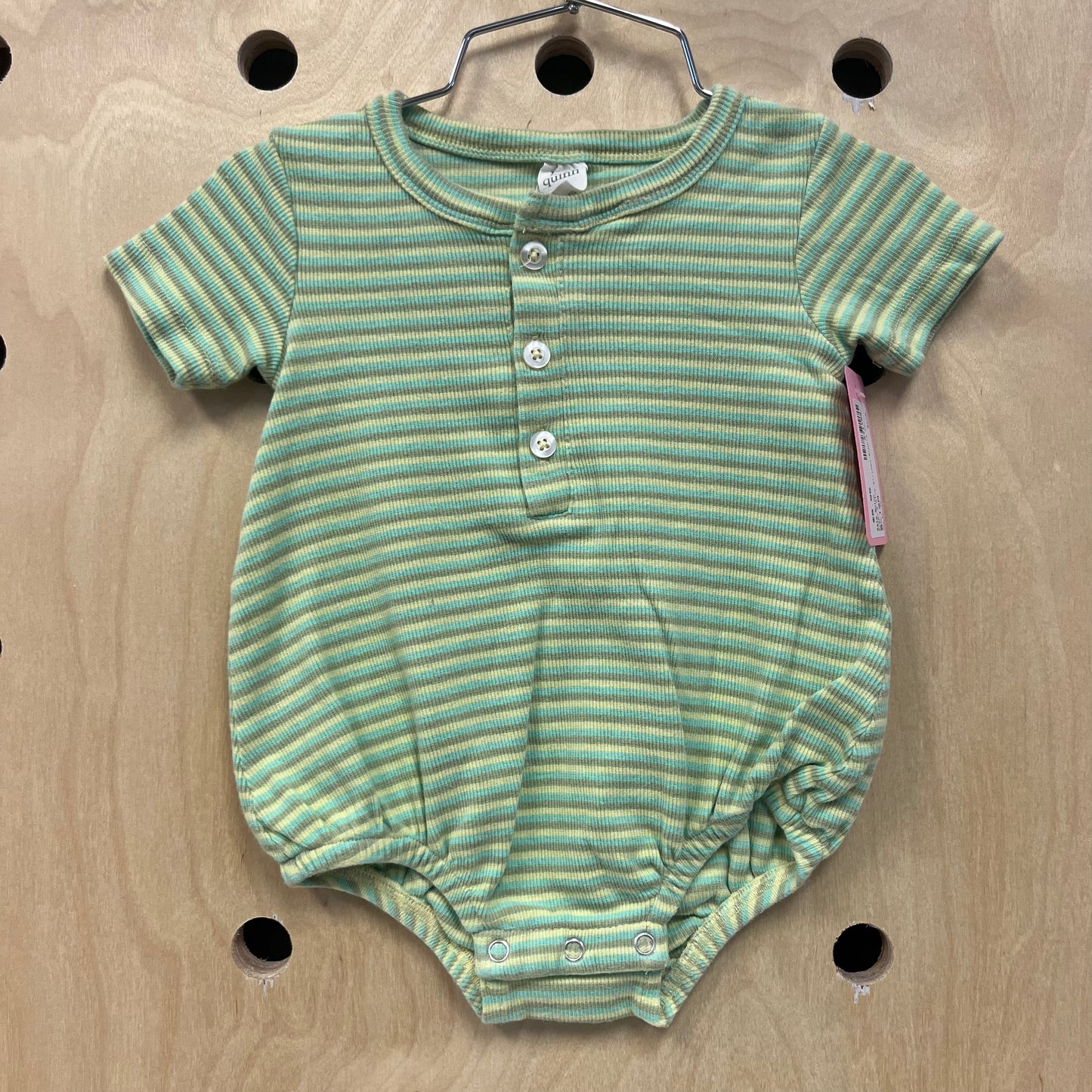 Green & Blue Striped Bubble Romper