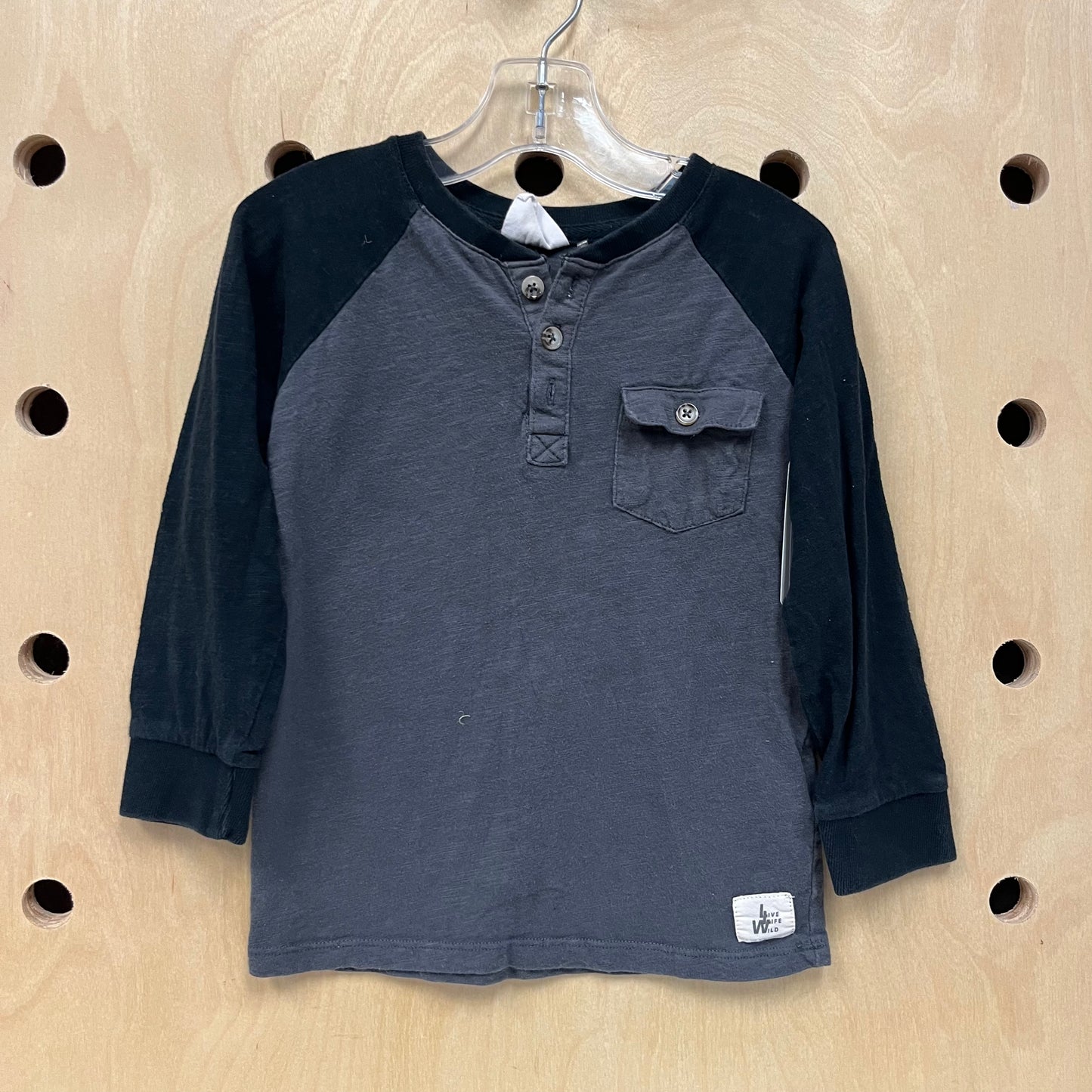 Grey Live Life Wild LS Henley