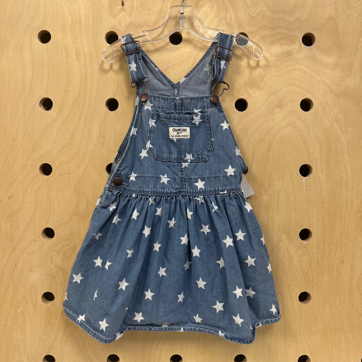 Blue Denim Star Overall Dress