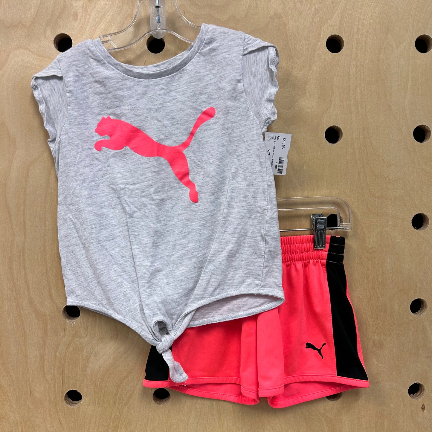 Grey & Electric Pink Athletic Set