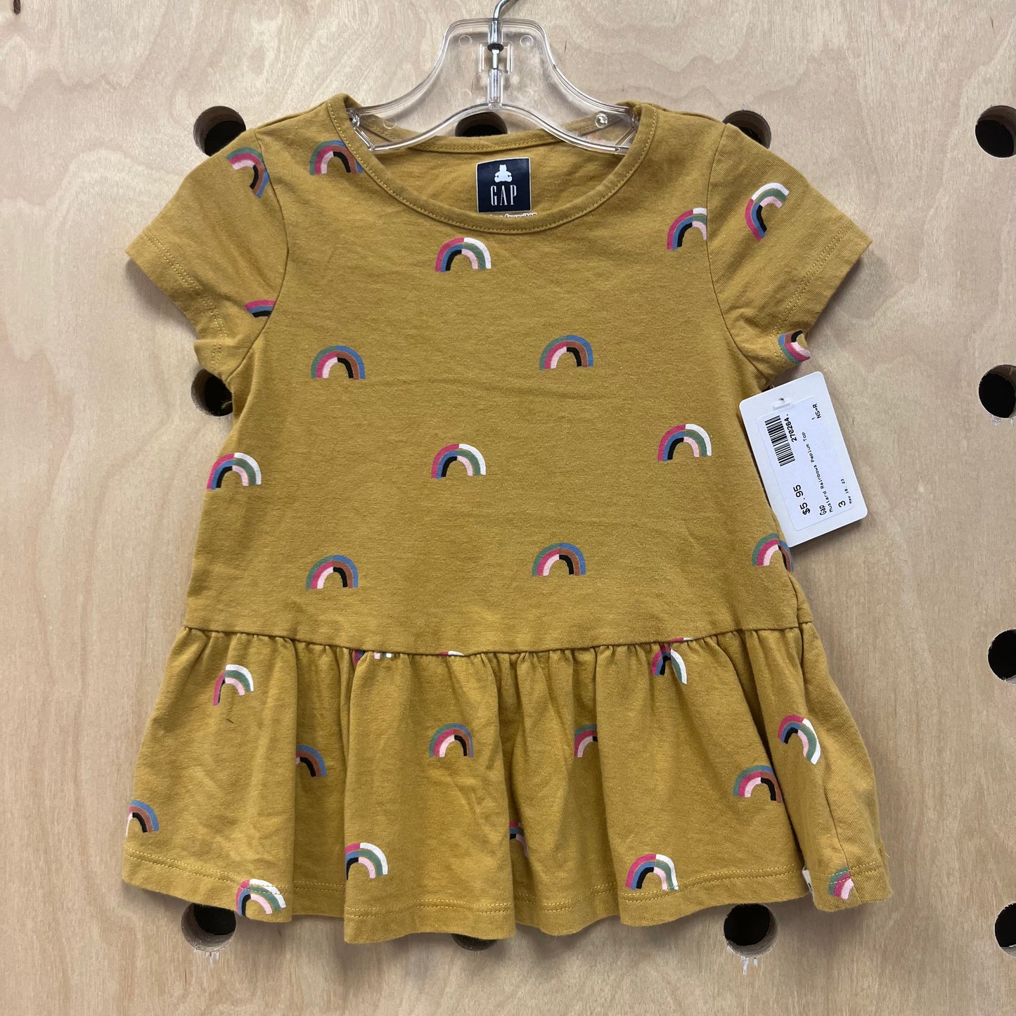 Mustard Rainbows Peplum Top