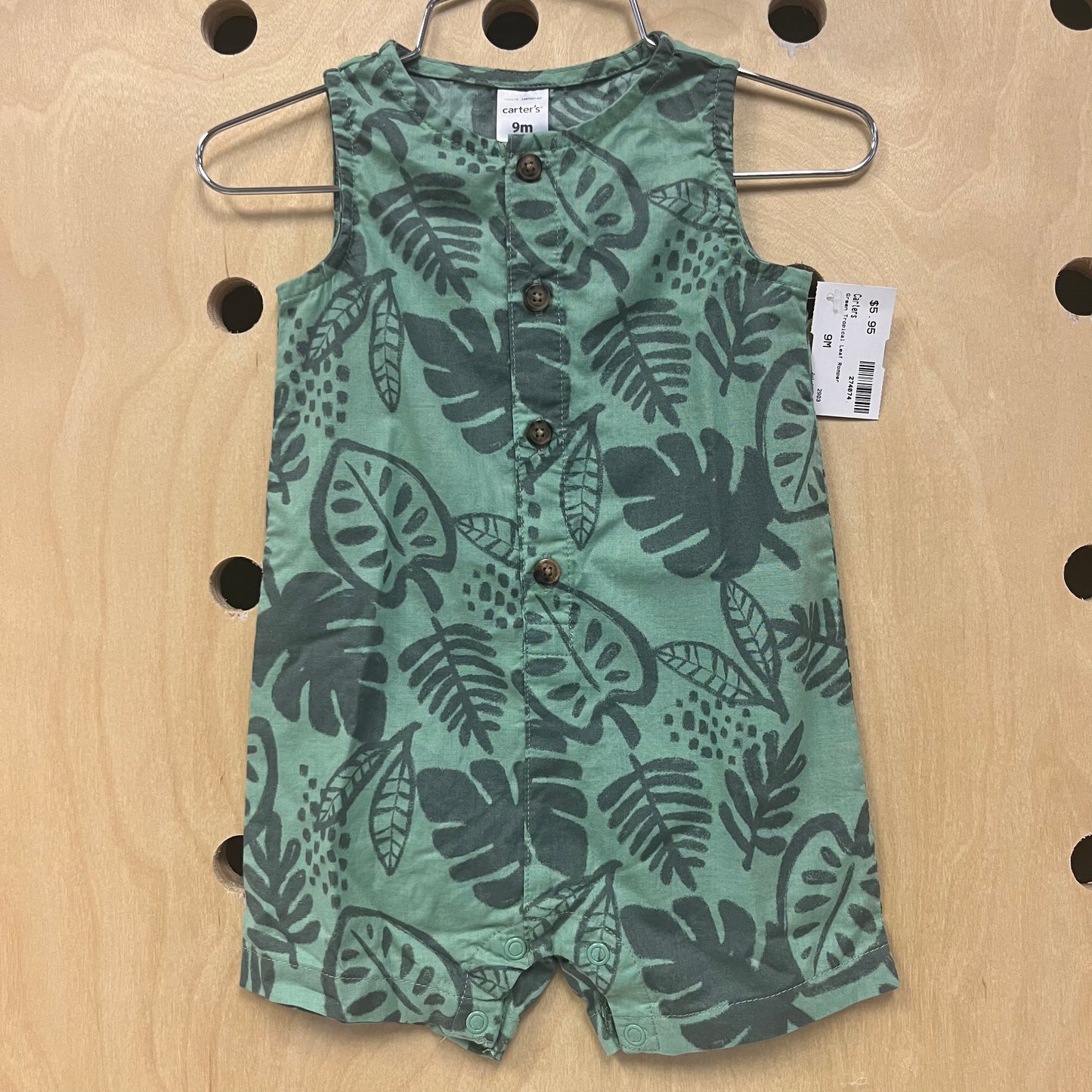 Green Tropical Leaf Romper