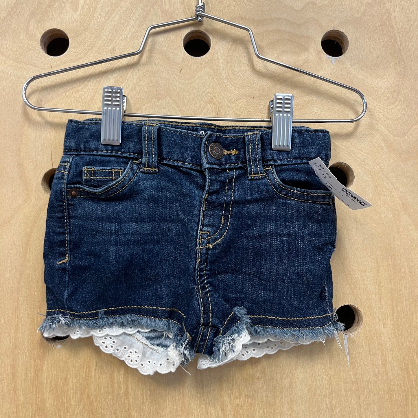 Eyelet Trim Denim Shorts