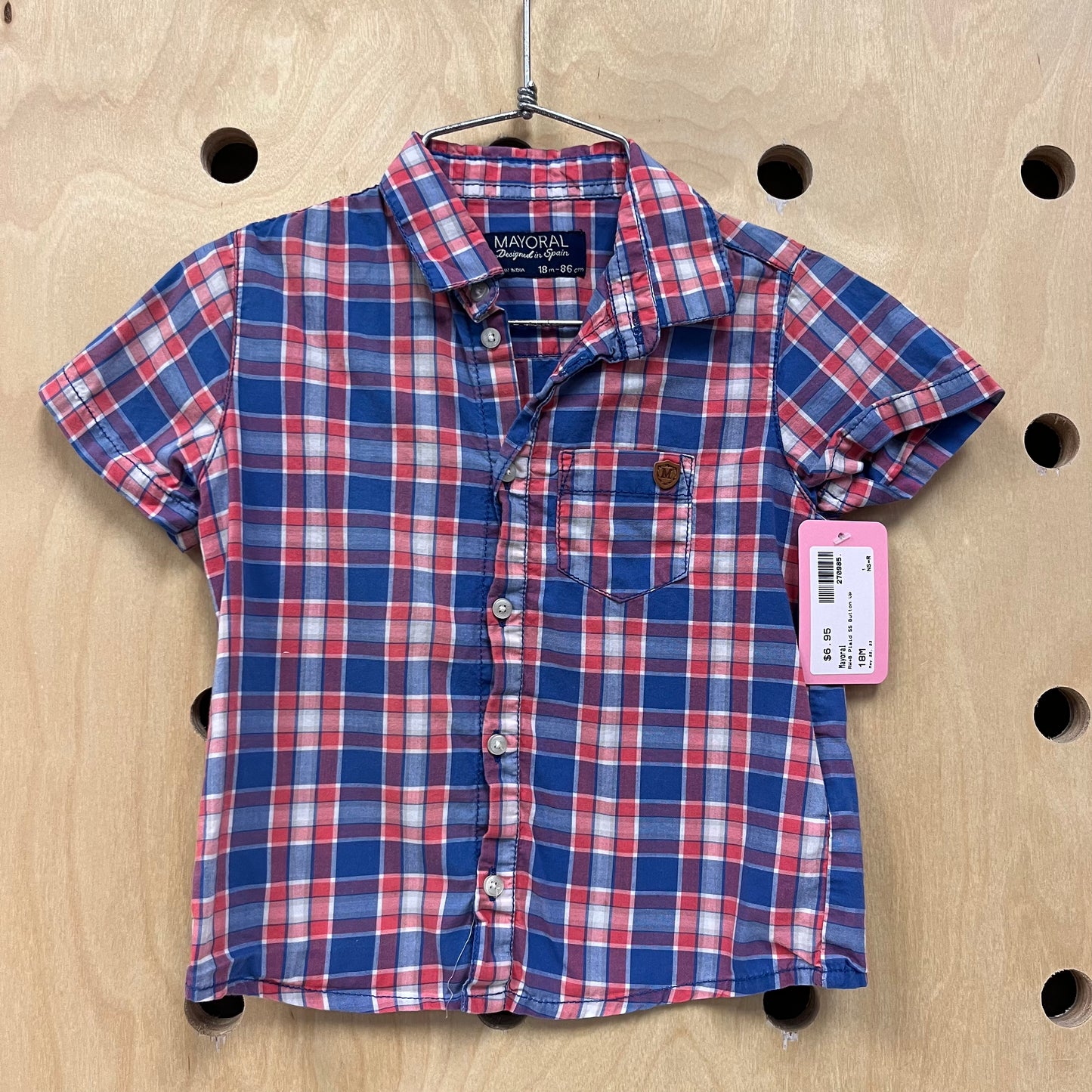 RW+B Plaid SS Button Up