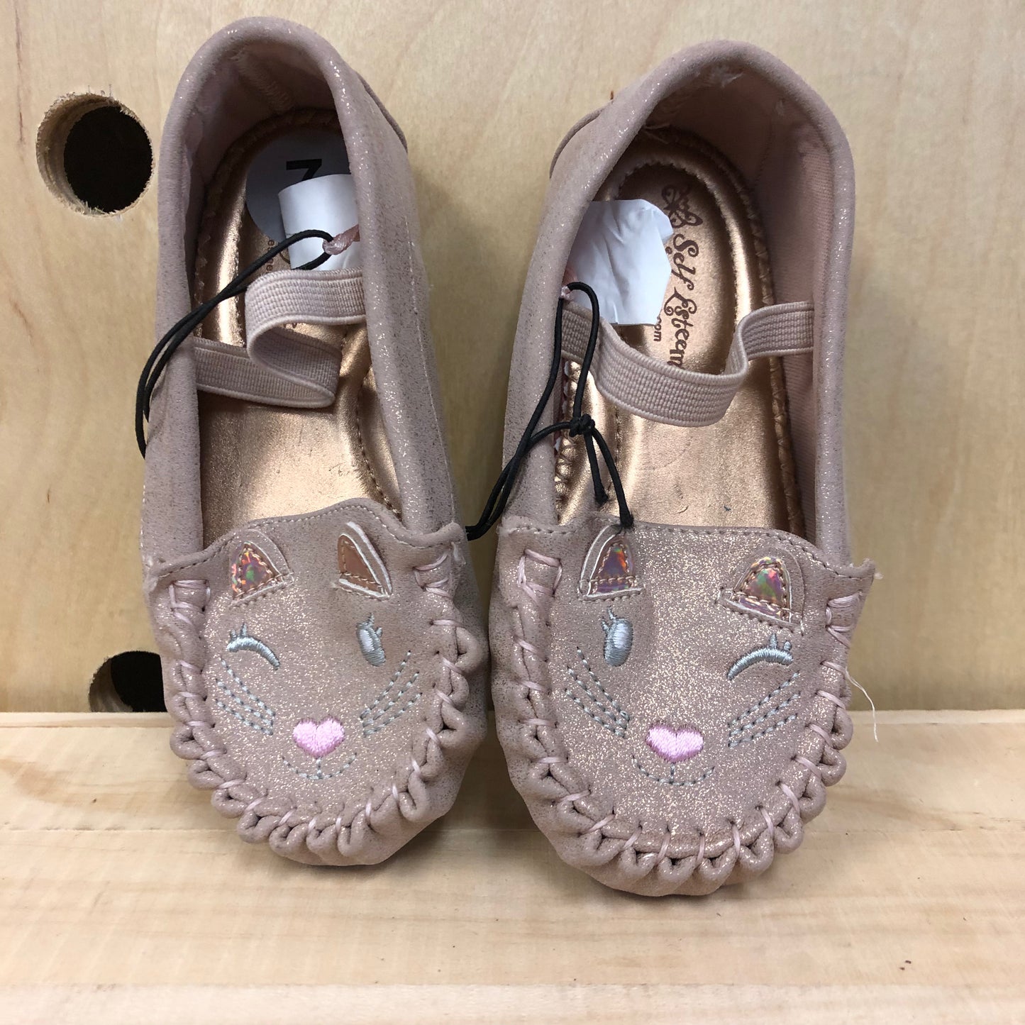 Rose Gold Kitty Moccasnins NEW!
