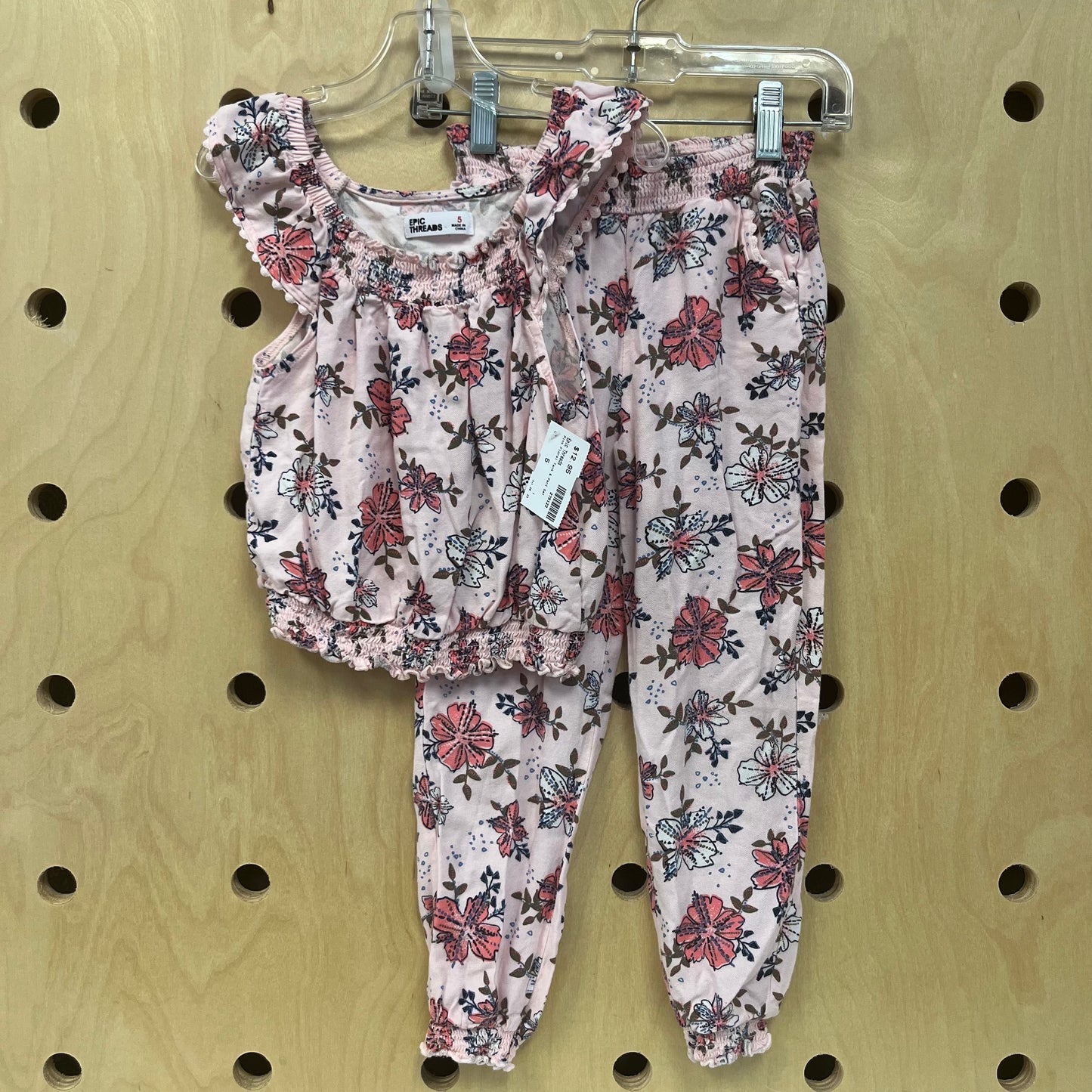 Pink Floral Tank & Pant Set