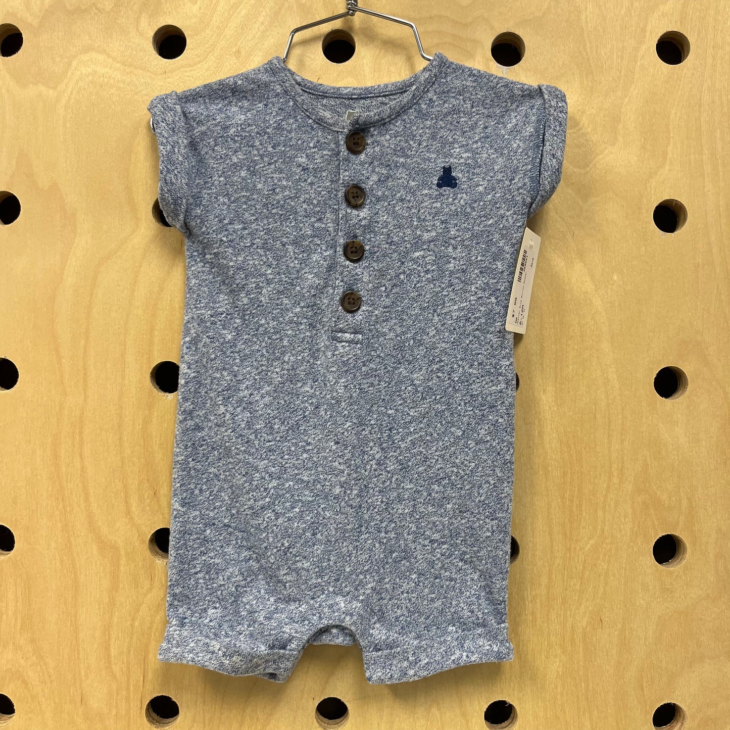 Heather Blue Button Romper