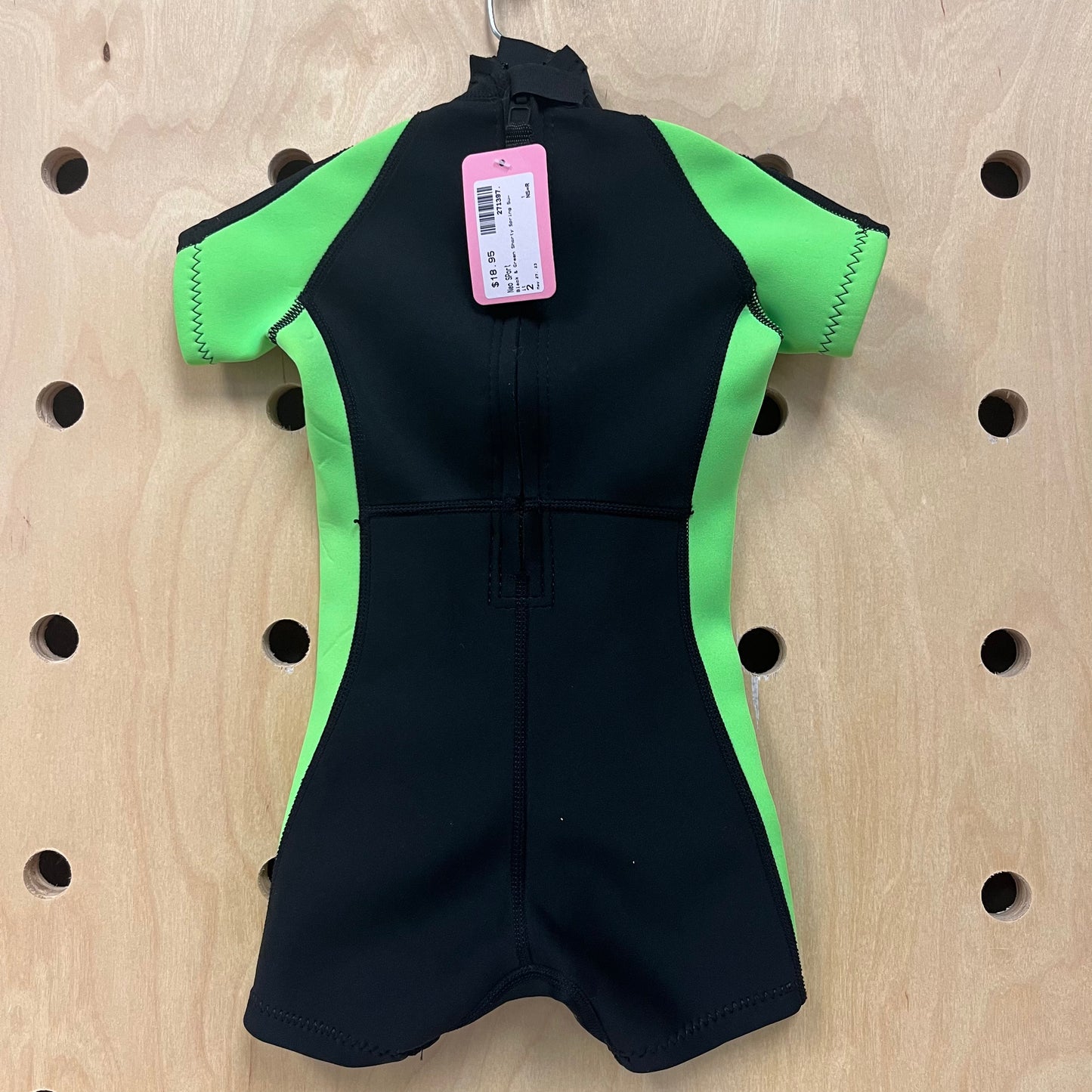 Black & Green Shorty Spring Suit