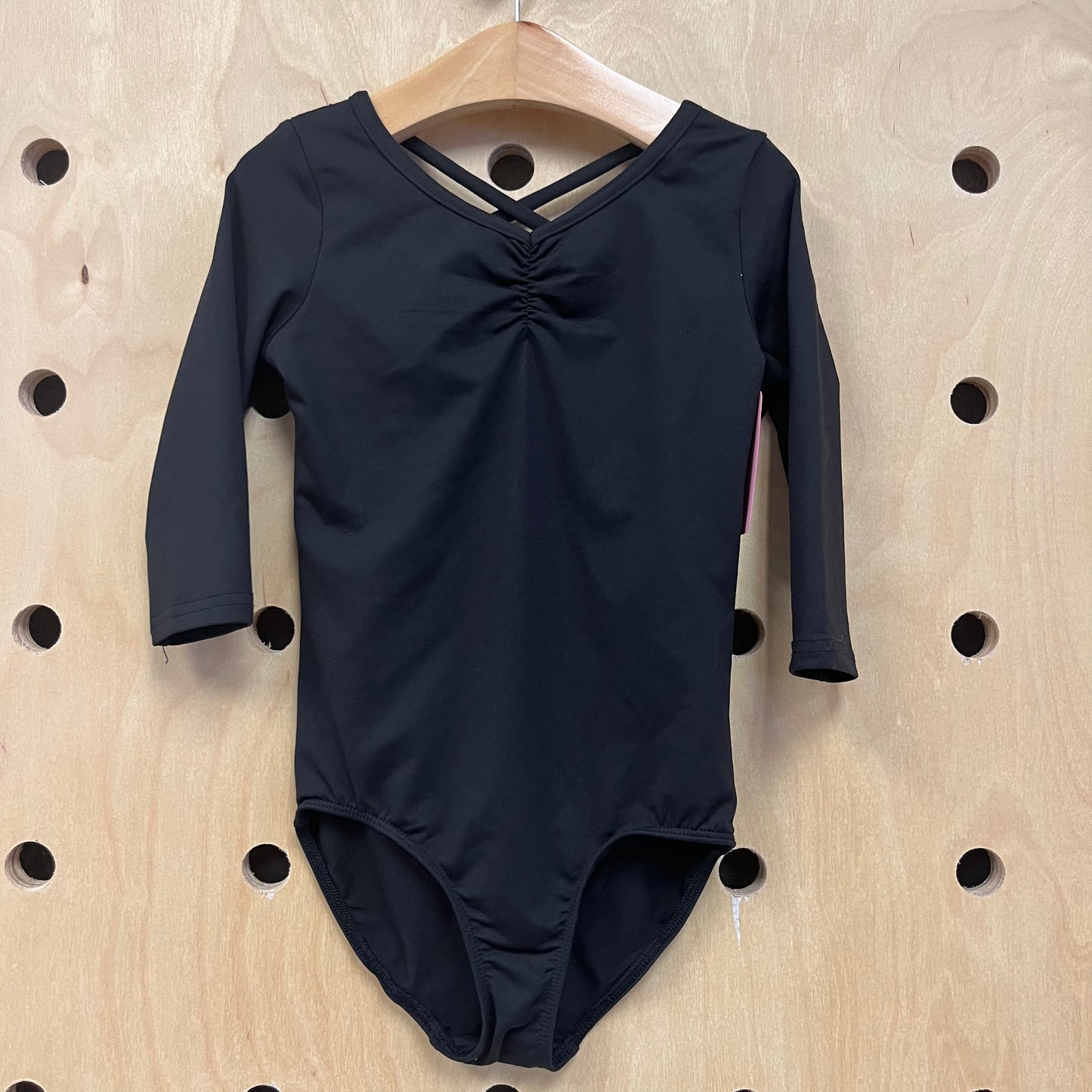 Silky Black Cross Back Leotard