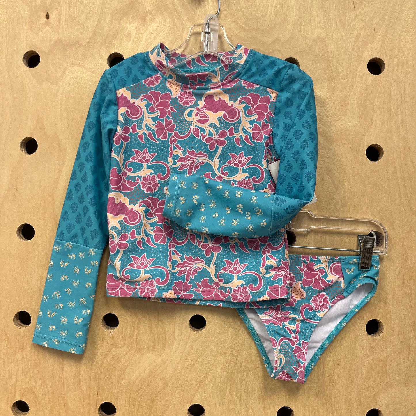 Blue & Pink Demask Floral Swimsuit