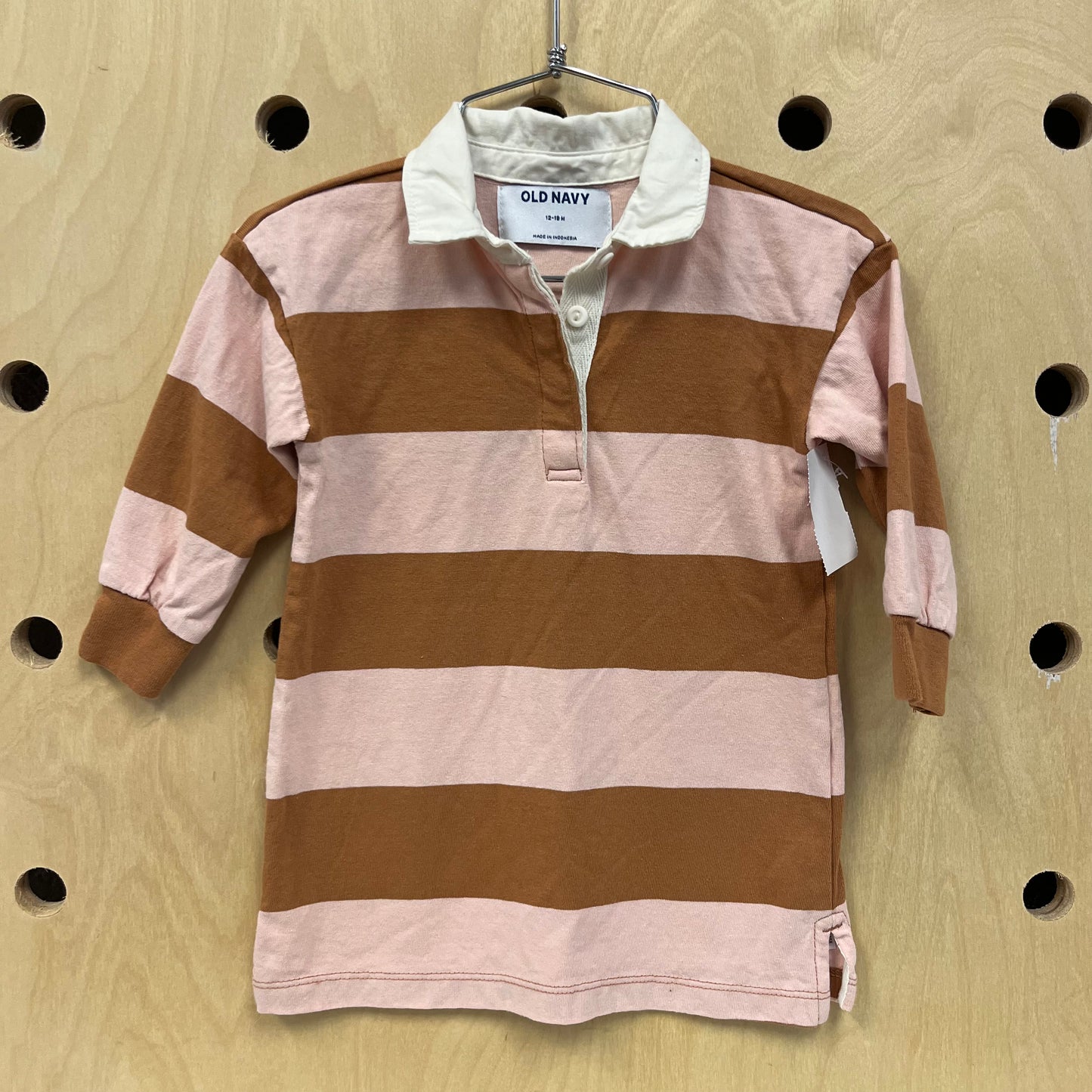 Pink & Brown Rugby Polo Dress