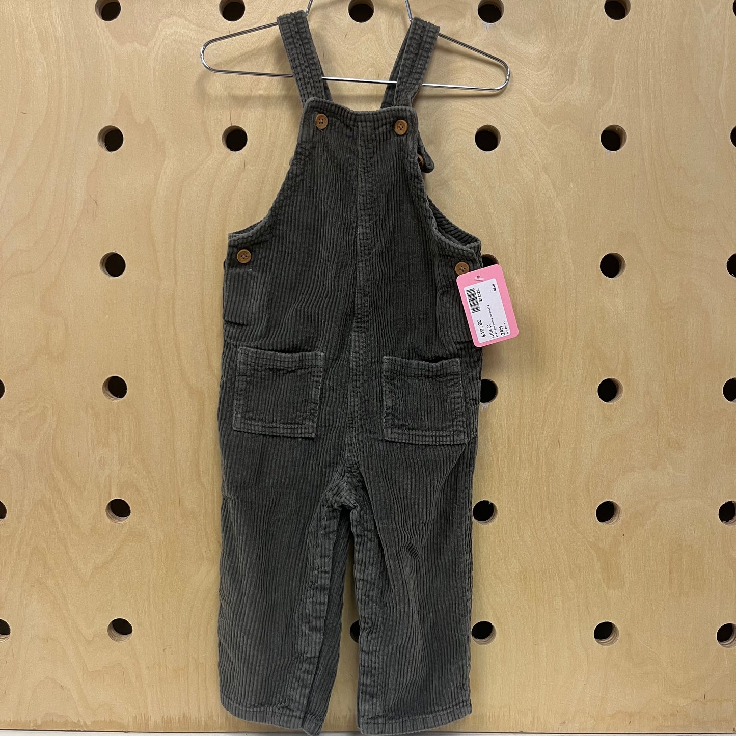 Grey Corduroy Overalls
