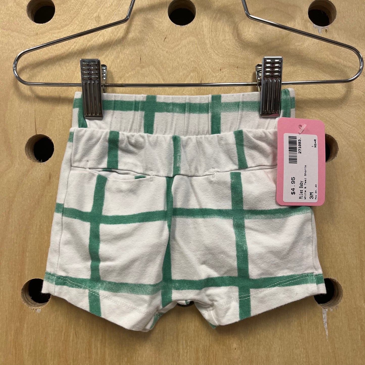 White & Teal Shorts