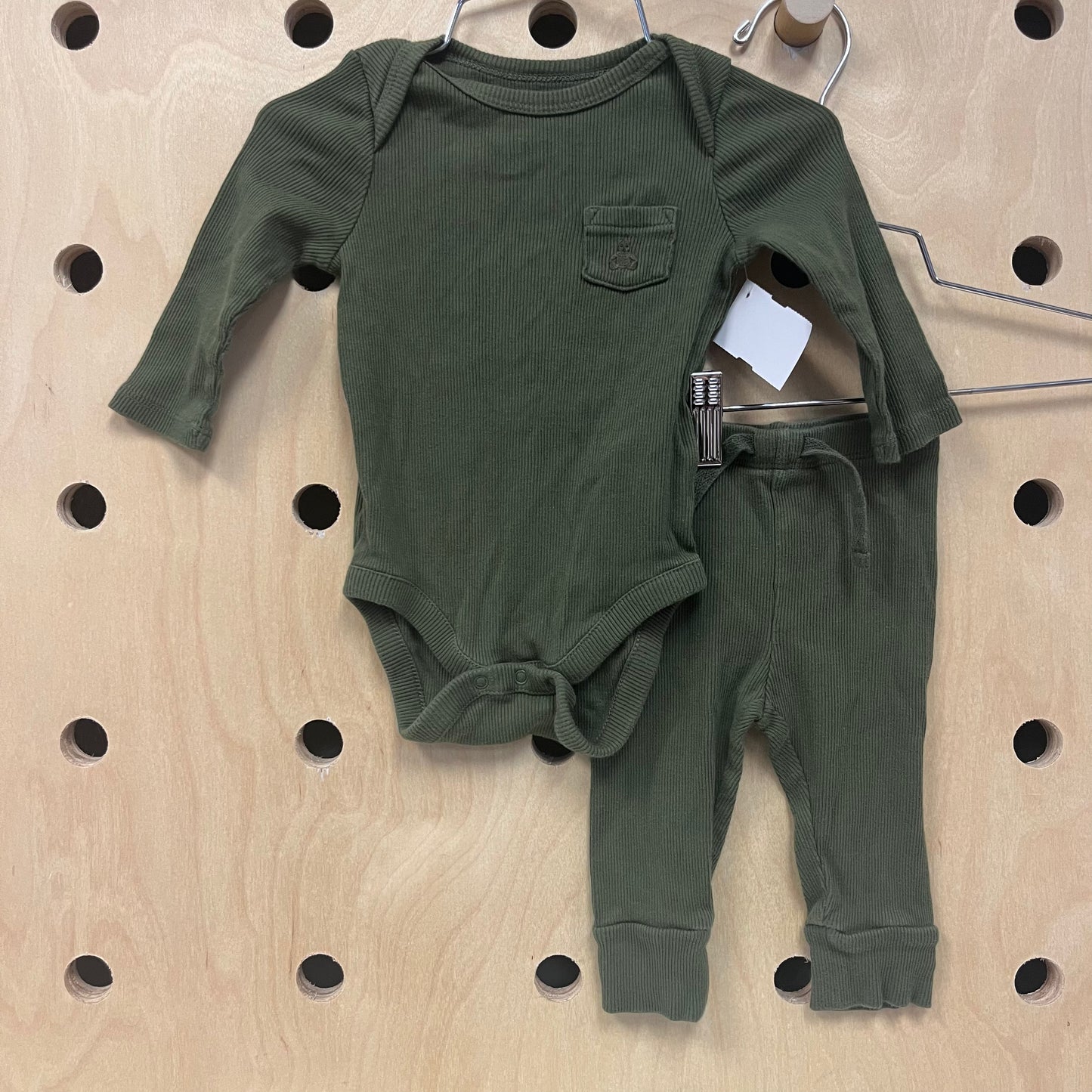 Green Ribbed 2pc. Set
