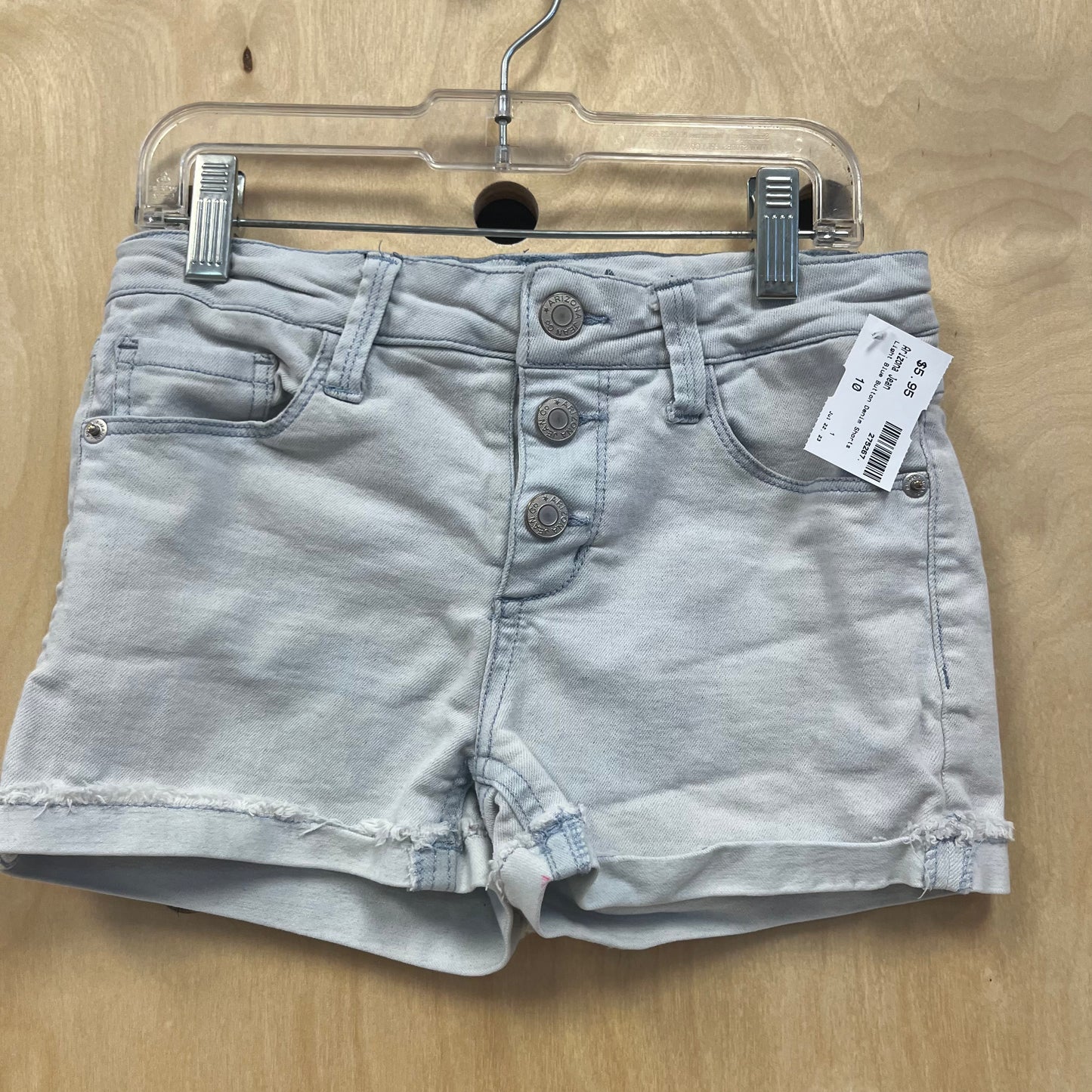 Light Blue Button Denim Shorts