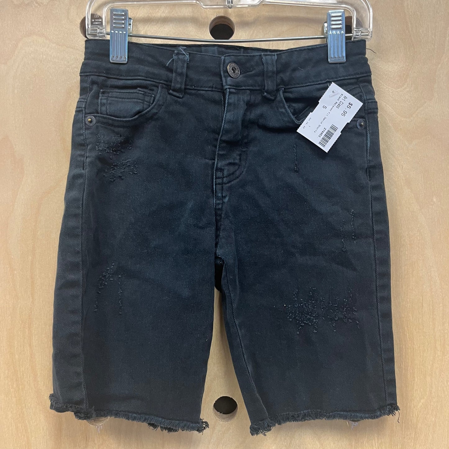 Black Relaxed Fit Denim Shorts