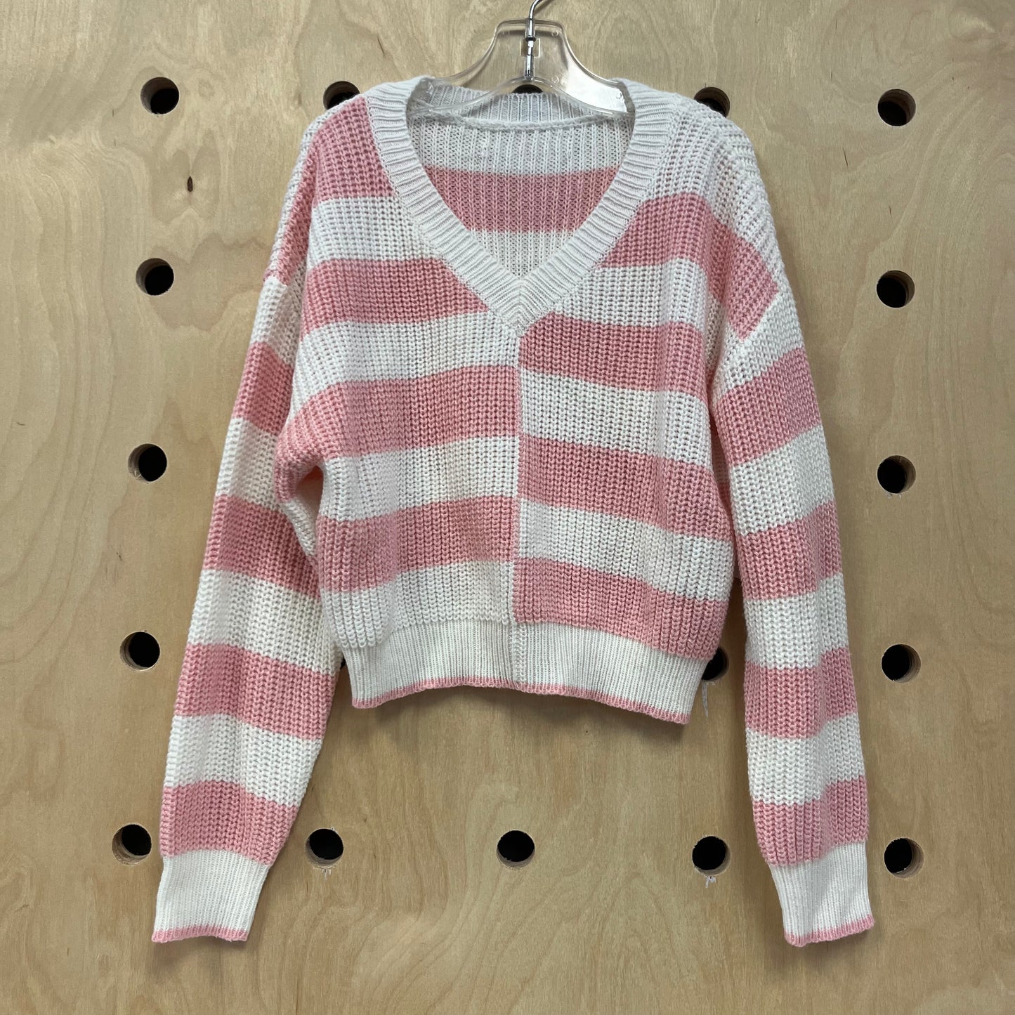Pink & White Striped Sweater