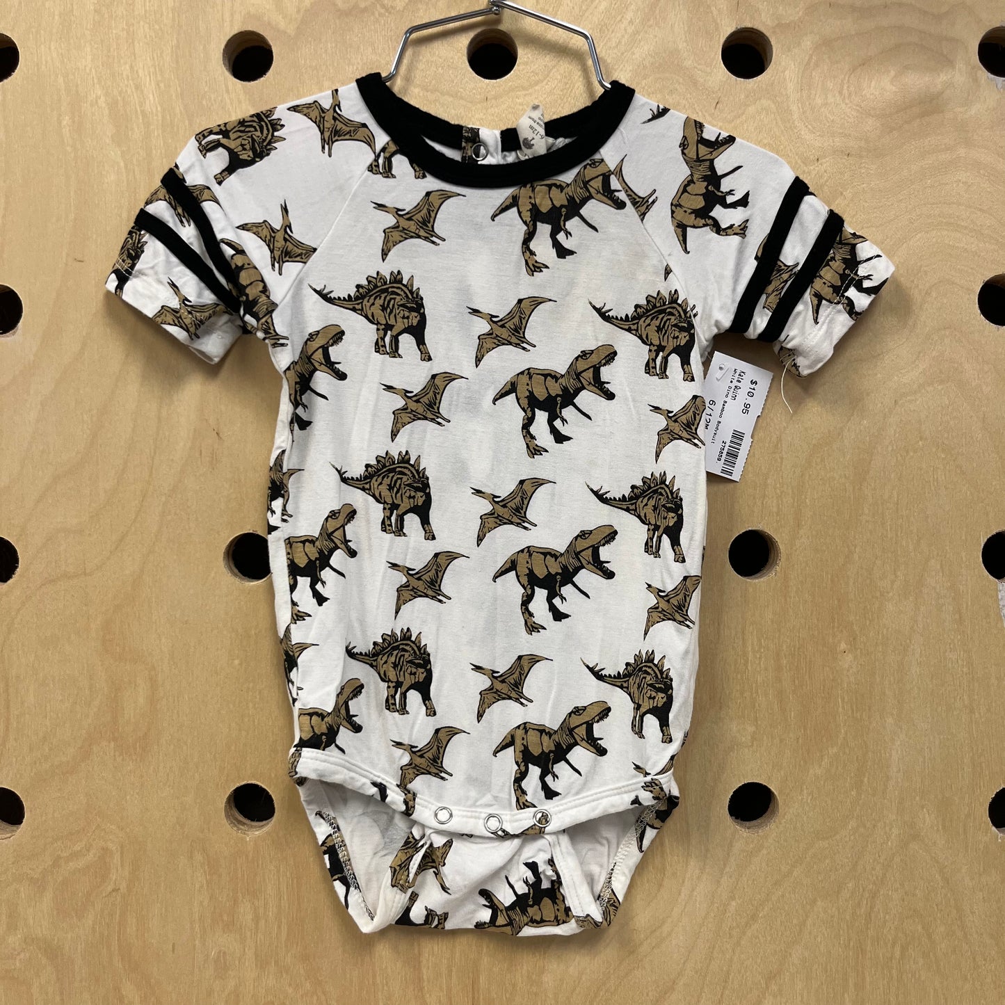 White Dino Bamboo Bodysuit
