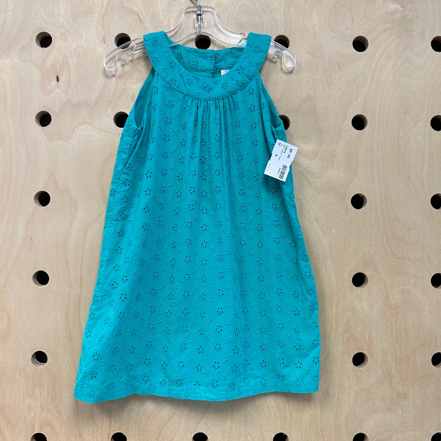 Teal Eyelet Dress