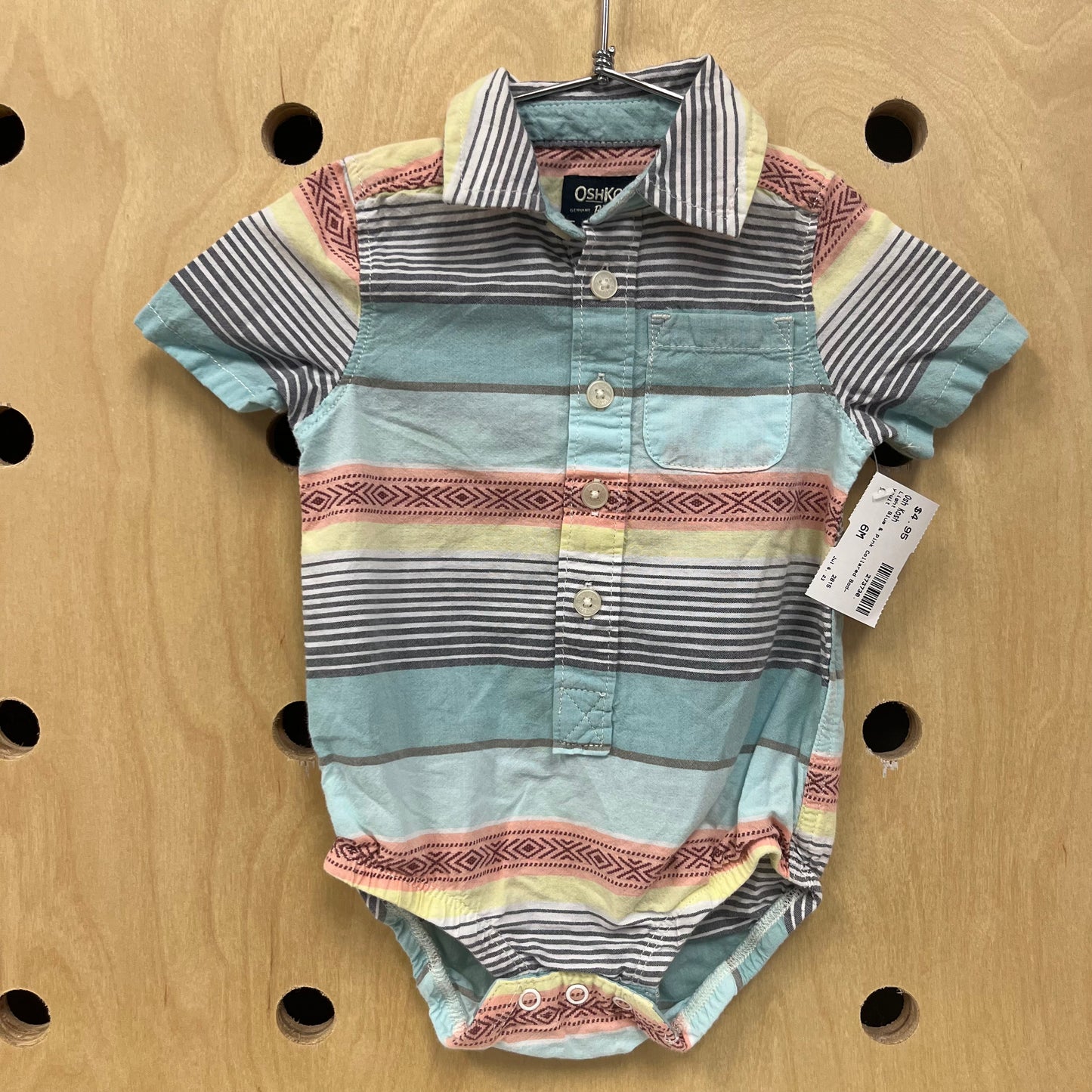 Light Blue & Pink Collared Bodysuit