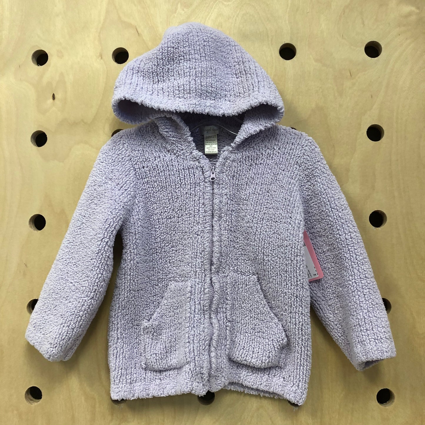 Lavender Textured Zip Hoodie