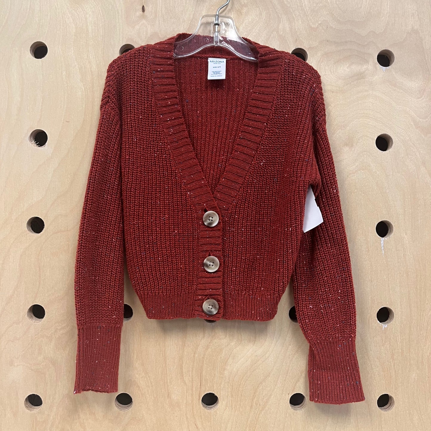 Rust Red Speckled Cardigan