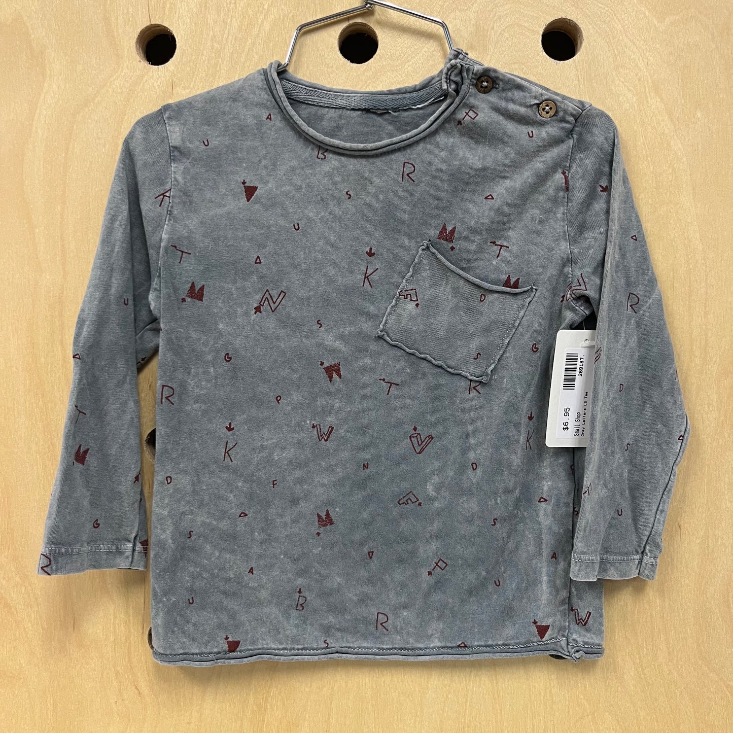 Grey Letters LS Tee