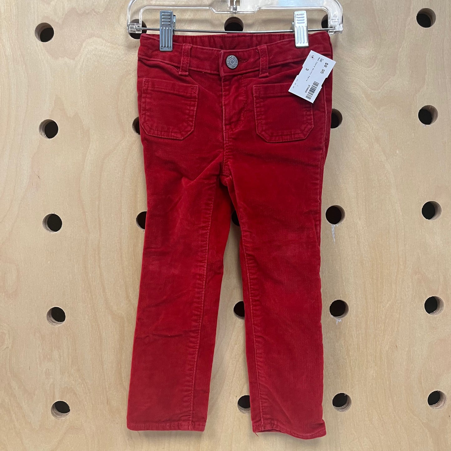 Red Cord Skinny Pants