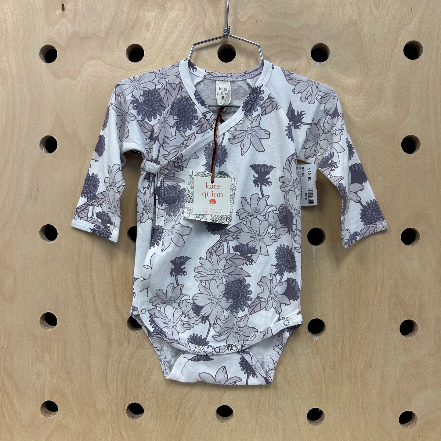 White & Purple Floral Kimono Bodysuit NEW!