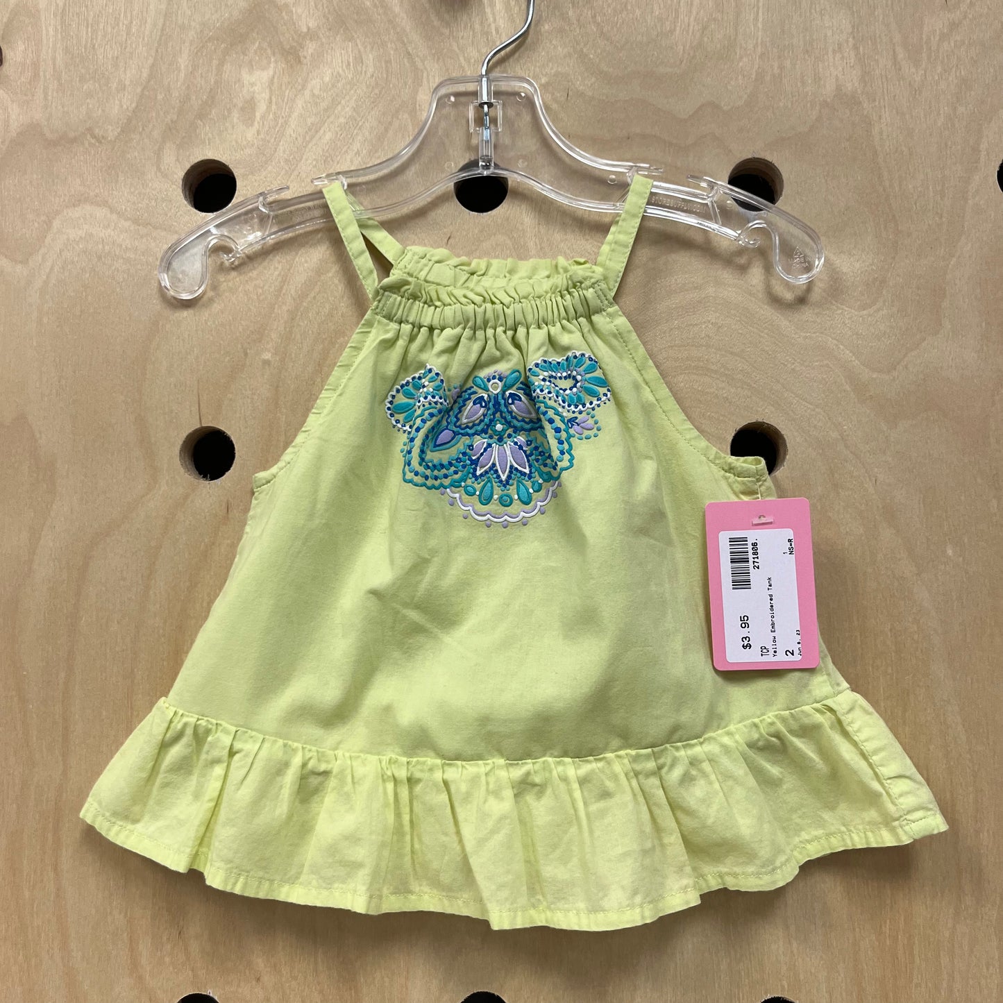 Yellow Embroidered Tank