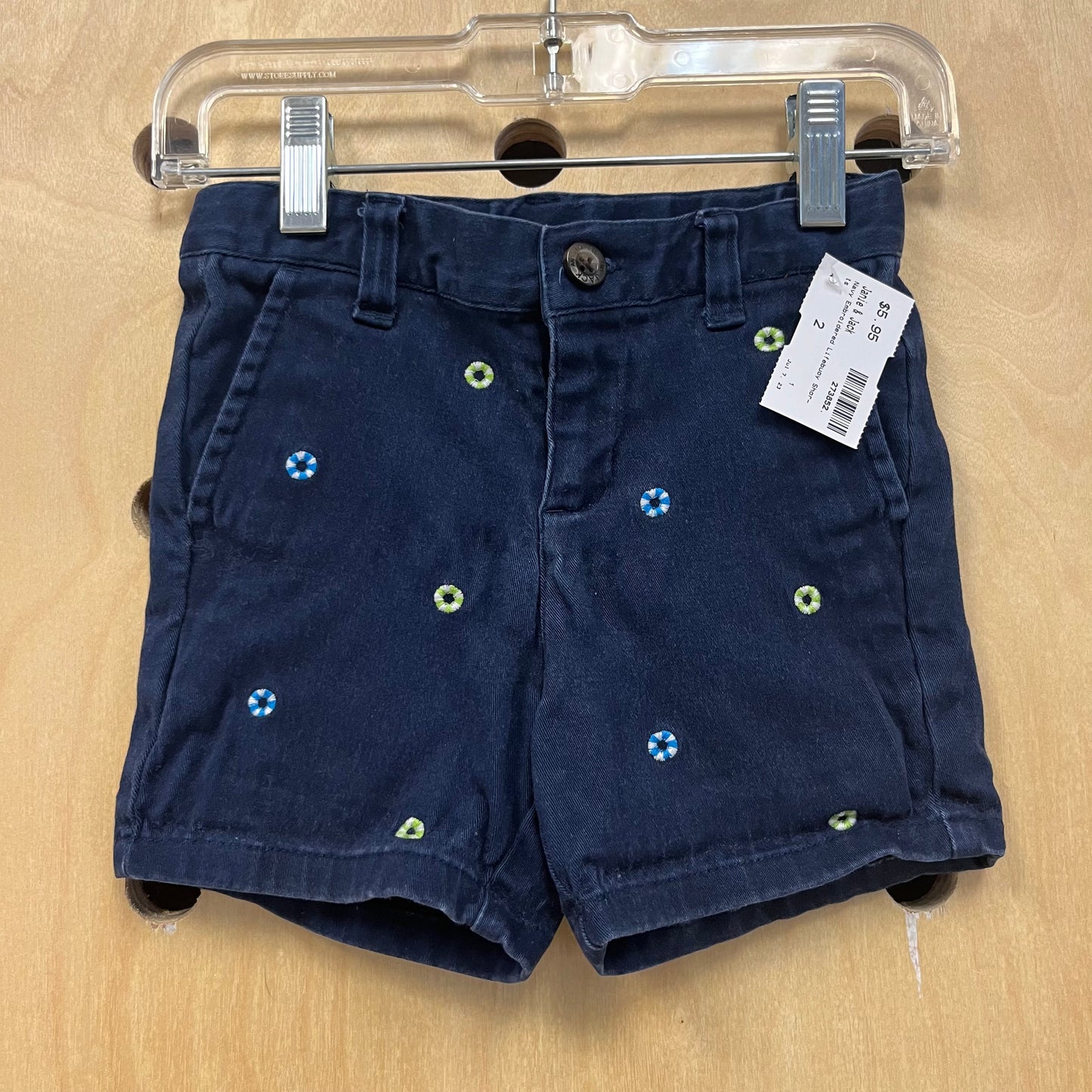 Navy Embroidered Lifebuoy Shorts