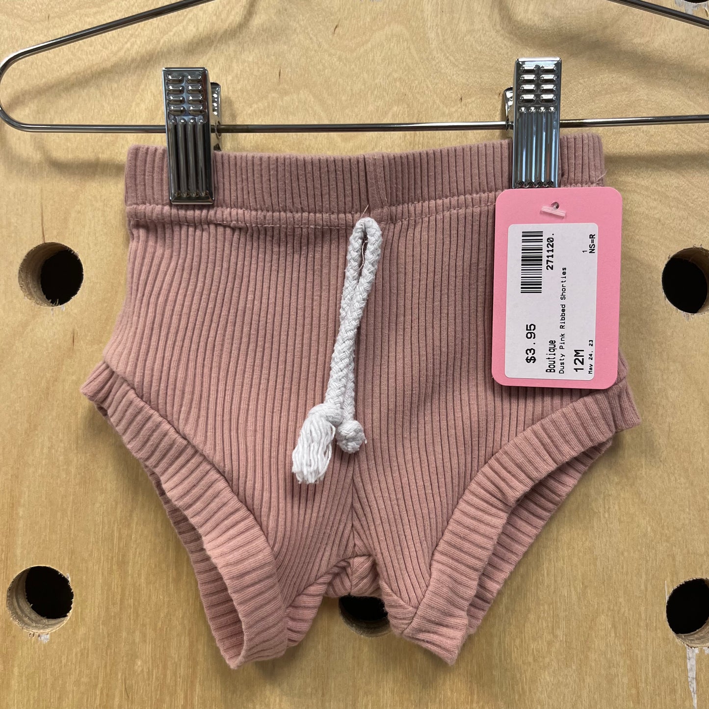 Dusty Pink Ribbed Shorties