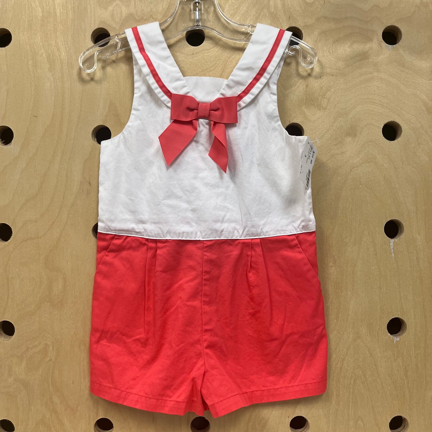 White+Coral Romper