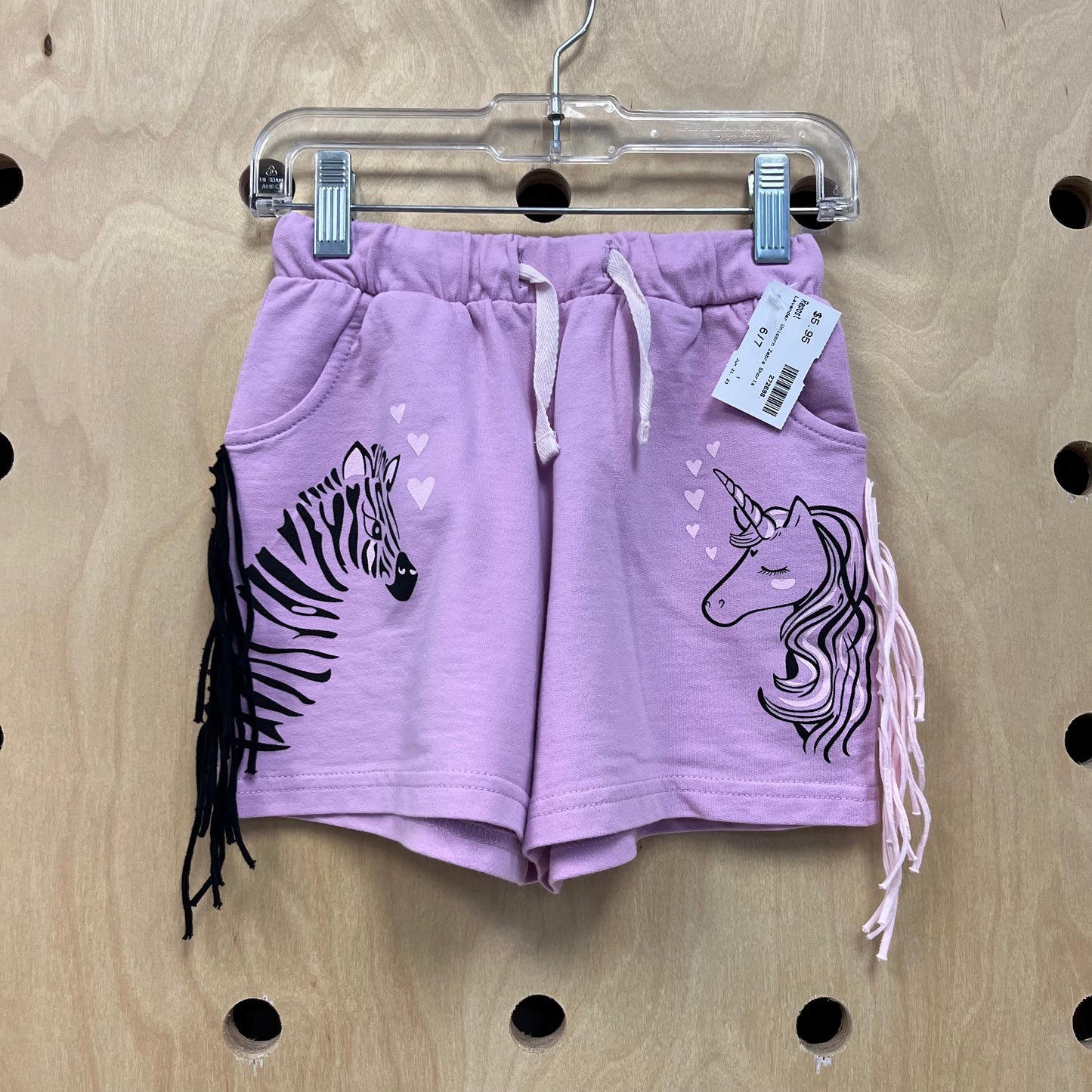 Lavender Unicorn Zebra Shorts