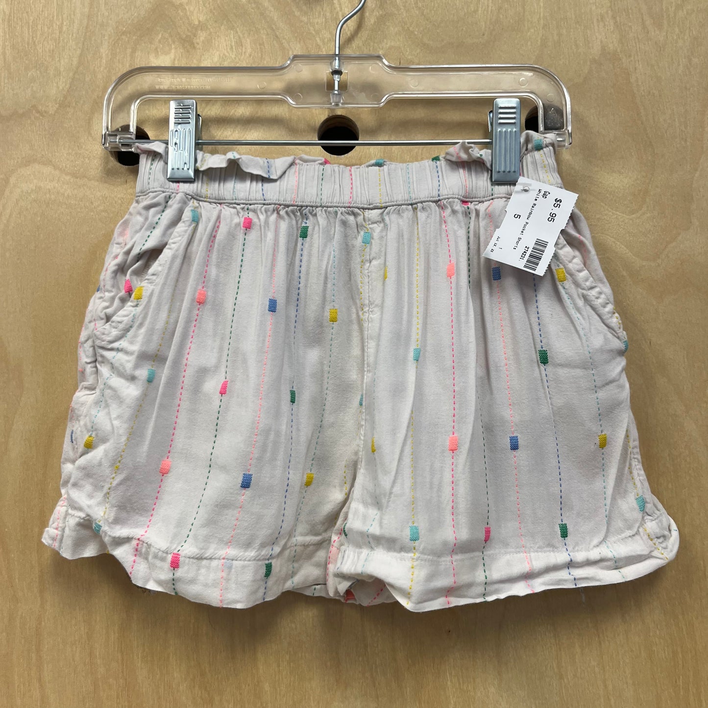 White Rainbow Pocket Shorts